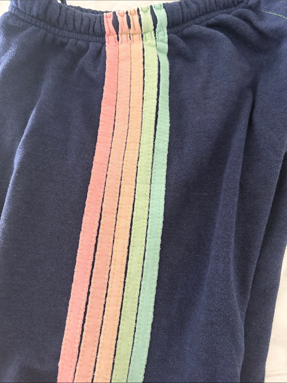 Aviator Nation Navy Track Pants with Pink Side Stripe - Picture 3 of 4